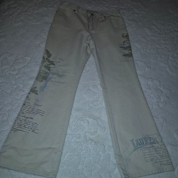 NWOT RARE Ralph Lauren Botanical Cream Jeans (8) - Picture 2 of 13